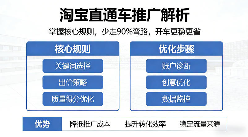 淘宝直通车推广解析，掌握核心规则，少走90%弯路，开车更稳更省-21资源库