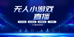无人小游戏直播:0基础也能做的轻资产副业,解锁无人直播盈利新玩法,轻松月入1W+【揭秘】-21资源库