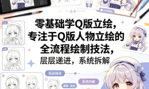 零基础学Q版立绘，专注于Q版人物立绘的全流程绘制技法，层层递进，系统拆解-21资源库