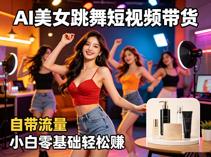 AI美女跳舞短视频带货：自带流量，小白零基础轻松賺，详细拆解-21资源库
