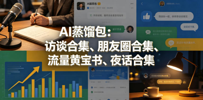 AI蒸馏包：访谈合集、朋友圈合集、流量黄宝书、夜话合集【文档】-21资源库