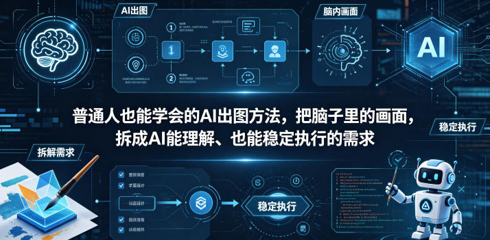 普通⼈也能学会的AI出图⽅法，把脑子里的画面，拆成AI能理解、也能稳定执行的需求【文档】-21资源库