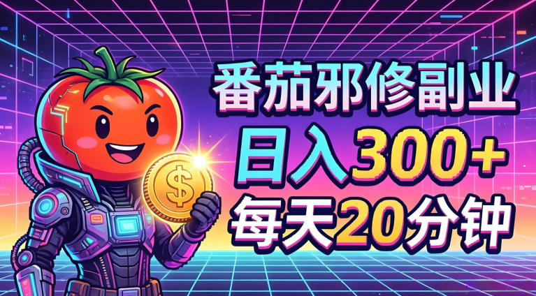 番茄小说撸金，日入300+，每天20分钟！五一必看，独家项目，副业小白友好，超级简单【揭秘】-21资源库