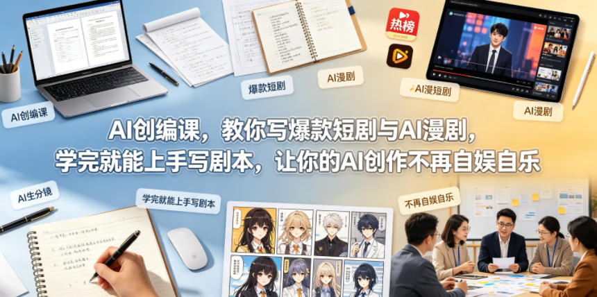 AI创编课，教你写爆款短剧与AI漫剧，学完就能上手写剧本，让你的AI创作不再自娱自乐-21资源库