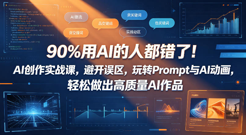90%用AI的人都错了！AI创作实战课，避开误区，玩转Prompt与AI动画，轻松做出高质量AI作品-21资源库