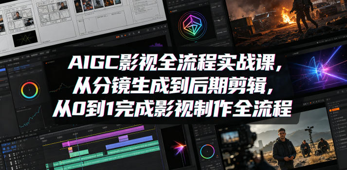 AIGC影视全流程实战课，从分镜生成到后期剪辑，从0到1完成影视制作全流程-21资源库