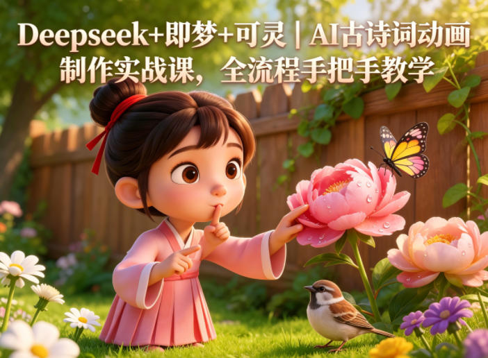 Deepseek+即梦+可灵｜AI古诗词动画制作实战课，全流程手把手教学-21资源库