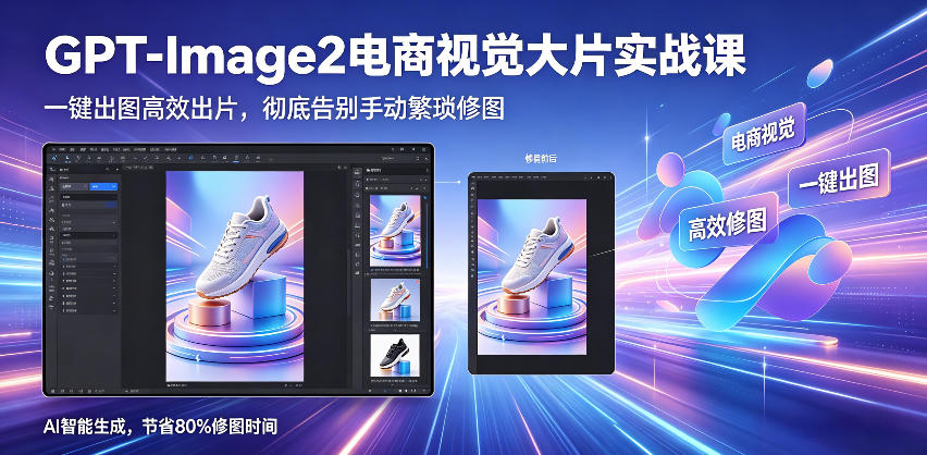GPT-Image2电商视觉大片实战课，一键出图高效出片，彻底告别手动繁琐修图-21资源库