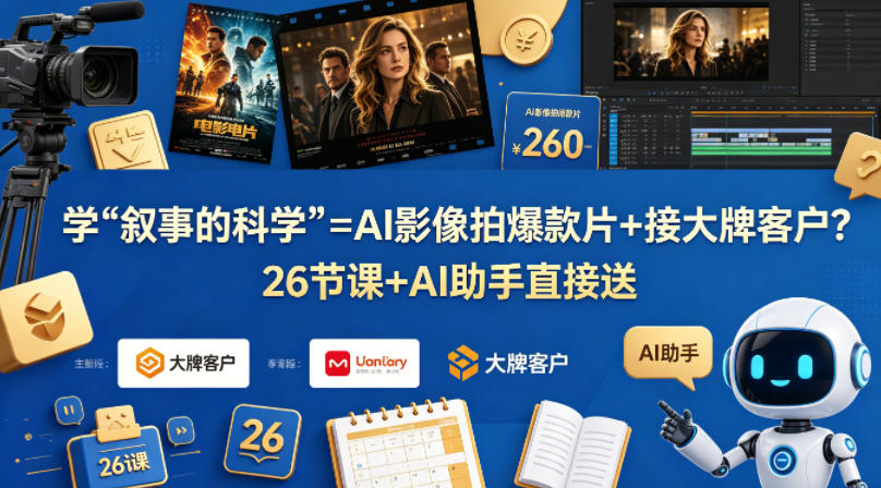 学《叙事的科学》=AI影像拍爆款片+接大牌客户？26节课+AI助手直接送【原创双语字幕】-21资源库