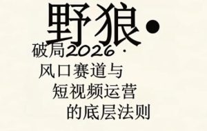 野狼团队·多平台实操运营课，覆盖AI口播、服装、好物、漫剪等热门玩法（更新4月29日）-21资源库