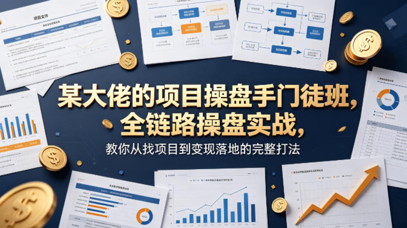 某大佬的项目操盘手门徒班，全链路操盘实战，教你从找项目到变现落地的完整打法-21资源库
