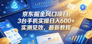 京东掘金风口项目，3台手机实操日入600+，实测见效，最新教程【揭秘】-21资源库