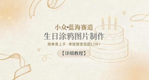 小众蓝海赛道，生日涂鸦图片制作，简单易上手，单链接变现超12W+【详细教程】-21资源库