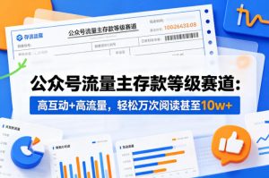 公众号流量主之存款等级赛道，高互动+高流量，轻松达到万次阅读，甚至10w+-21资源库