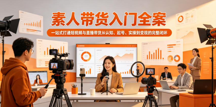 素人带货入门全案，一站式打通短视频与直播带货从认知、起号、实操到变现的完整闭环-21资源库