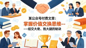 某公众号付费文章：掌握价值交换思维—-结交大佬、抱大腿的秘诀-21资源库