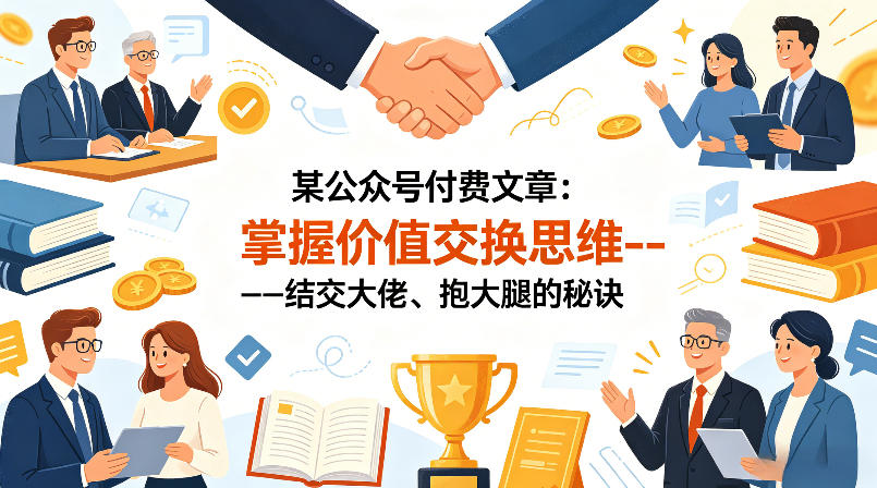 某公众号付费文章：掌握价值交换思维—-结交大佬、抱大腿的秘诀-21资源库