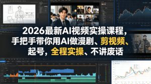 2026最新AI视频实操课程，手把手带你用AI做漫剧、剪视频、起号，全程实操、不讲废话-21资源库