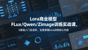 系统性学习Lora商业模型FLux／Qwen／Zimage训练实战课，0基础入门至进阶，全面掌握lora训练核心内容-21资源库