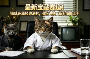 最新宝藏赛道！猫咪还原经典港片，涨粉飞快，新手简单上手-21资源库