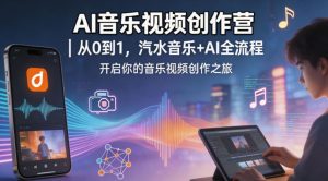 AI音乐视频创作营｜从0到1，汽水音乐+AI全流程，开启你的音乐视频创作之旅-21资源库