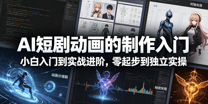 AI短剧动画的制作入门，小白入门到实战进阶，零起步到独立实操-21资源库