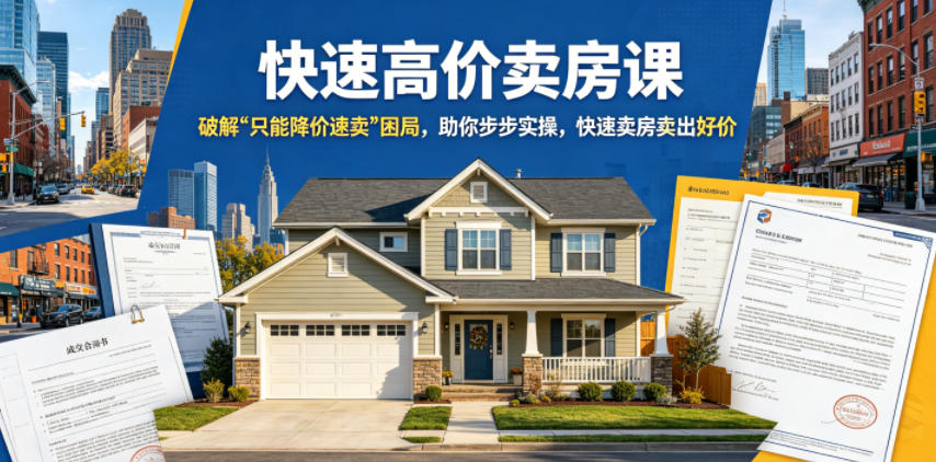 快速高价卖房课,破解“只能降价速卖”困局,助你步步实操,快速卖房卖出好价(更新2026)