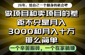 做项目和卖项目不只是月入3K和10W那么简单，一个努力搬砖，一个在家躺賺【揭秘】-21资源库