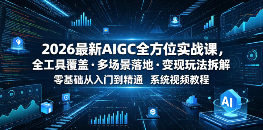 2026最新AIGC全方位实战课，全工具覆盖・多场景落地・变现玩法拆解，零基础从入门到精通系统视频教程-21资源库