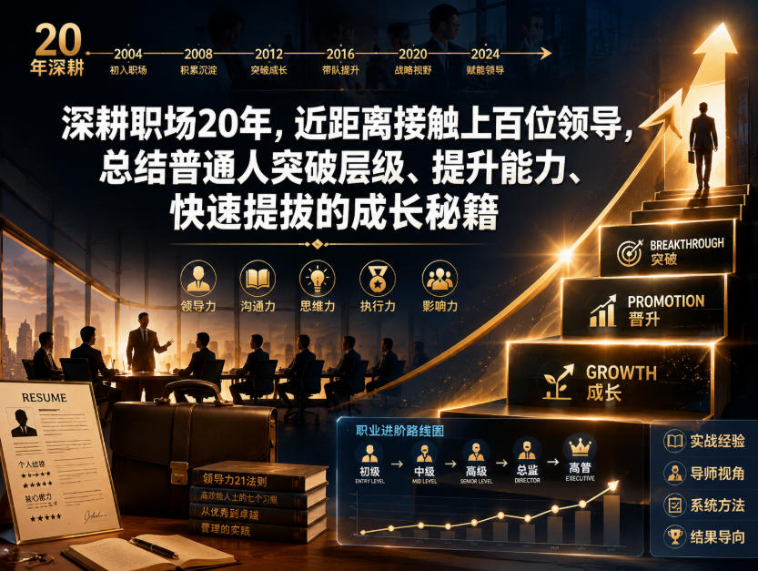 付费文章：深耕职场20年，近距离接触上百位领导，总结普通人突破层级、提升能力、快速提拔的成长秘籍（全网独家干货）-21资源库