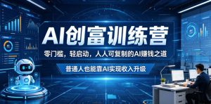 AI创富训练营，零门槛，轻启动，人人可复制的AI賺钱之道，普通人也能靠AI实现收入升级-21资源库