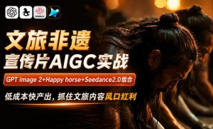 文旅非遗宣传片AIGC实战，GPT image 2+Happy horse+Seedance2.0组合，低成本快产出，抓住文旅内容风口红利-21资源库