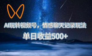 AI玩转视频号，情感聊天记录玩法，单日收益500+【揭秘】-21资源库