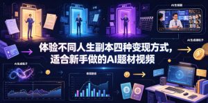 体验不同人生副本四种变现方式，适合新手做的AI题材视频-21资源库