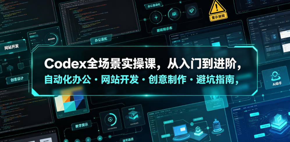 Codex全场景实操课，从入门到进阶，自动化办公・网站开发・创意制作・避坑指南，全流程教学-21资源库