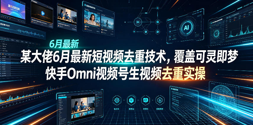 某大佬6月最新短视频去重技术，覆盖可灵即梦快手Omni视频号生视频去重实操-21资源库