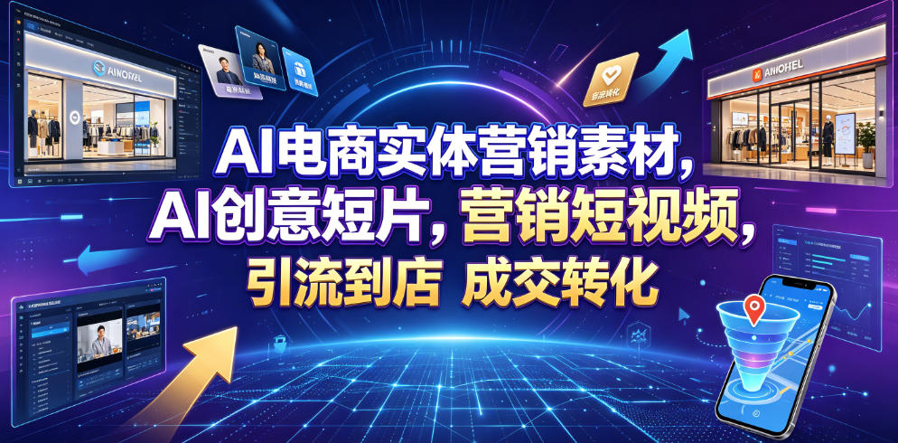 AI电商实体营销素材，AI创意短片，高效打造营销短视频，轻松引流到店，稳定提升门店客流与成交转化-21资源库