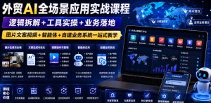 外贸AI全场景应用实战课程｜逻辑拆解+工具实操+业务落地，图片文案视频+智能体+自建业务系统一站式教学-21资源库