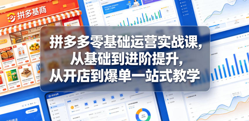 拼多多零基础运营实战课，从基础到进阶提升，从开店到爆单一站式教学-21资源库