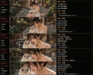 美女和猫故事提示词，人物一致性提示词+故事板-21资源库