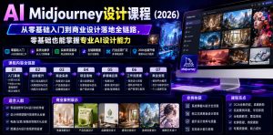 AI Midjourney设计课程（2026），从零基础入门到商业设计落地全链路，零基础也能掌握专业AI设计能力-21资源库