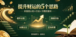 付费文章:提升财运的5个思路——财富是认知x行动x习惯的复利,愿你越努力,越幸运-21资源库