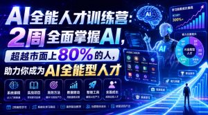 AI全能人才训练营:2周全面掌握AI,超越市面上80%的人,助力你成为AI全能型人才-21资源库