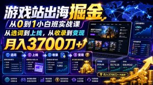 游戏站出海掘金从0到1小白实战课,从选词到上线,从收录到变现,月入3700刀+-21资源库