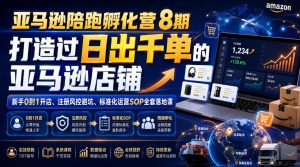 亚马逊陪跑孵化营8期，打造过日出千单的亚马逊店铺，新手0到1开店、注册风控避坑、标准化运营SOP全套落地课-21资源库