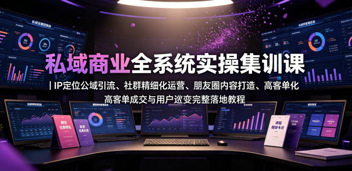 私域商业全系统实操课｜IP定位公域引流、社群精细化运营、朋友圈内容打造、高客单成交与用户裂变完整落地教程-21资源库