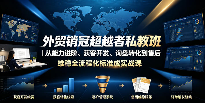 外贸销冠超越者私教班｜从能力进阶、获客开发、询盘转化到售后维稳全流程标准化成交实战课-21资源库