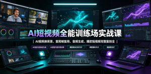 AI短视频全能训练场实战课｜AI视频换背景、首尾帧复用、音频生成、爆款短视频完整复刻全套实操教学-21资源库