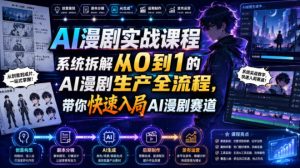 AI漫剧实战课程,系统拆解从0到1的AI漫剧生产全流程,带你快速入局AI漫剧赛道-21资源库