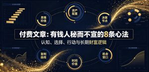 付费文章:有钱人秘而不宣的8条心法-21资源库